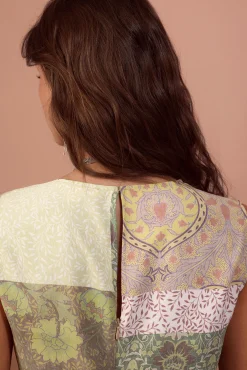 Vestido cortes estampado
