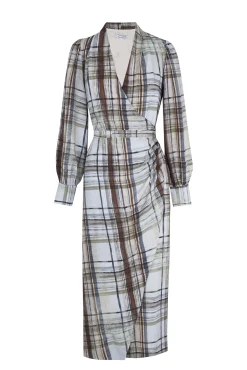 Vestido efecto cruzado manga larga