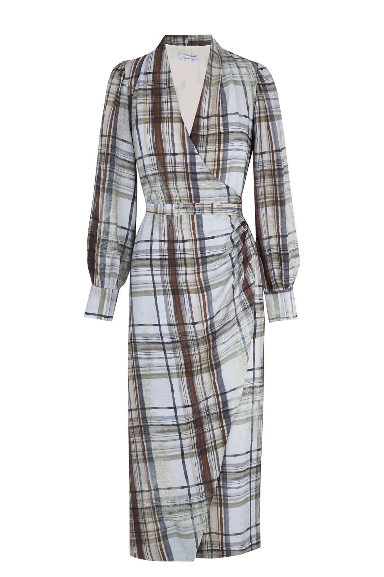 Vestido efecto cruzado manga larga