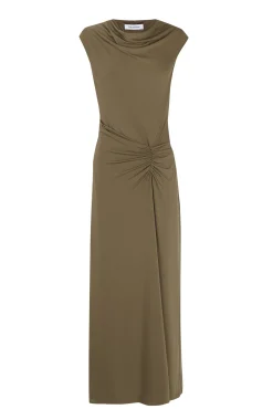 Vestido entallado frunces sin mangas