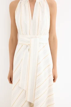 Vestido escote tipo halter sin mangas