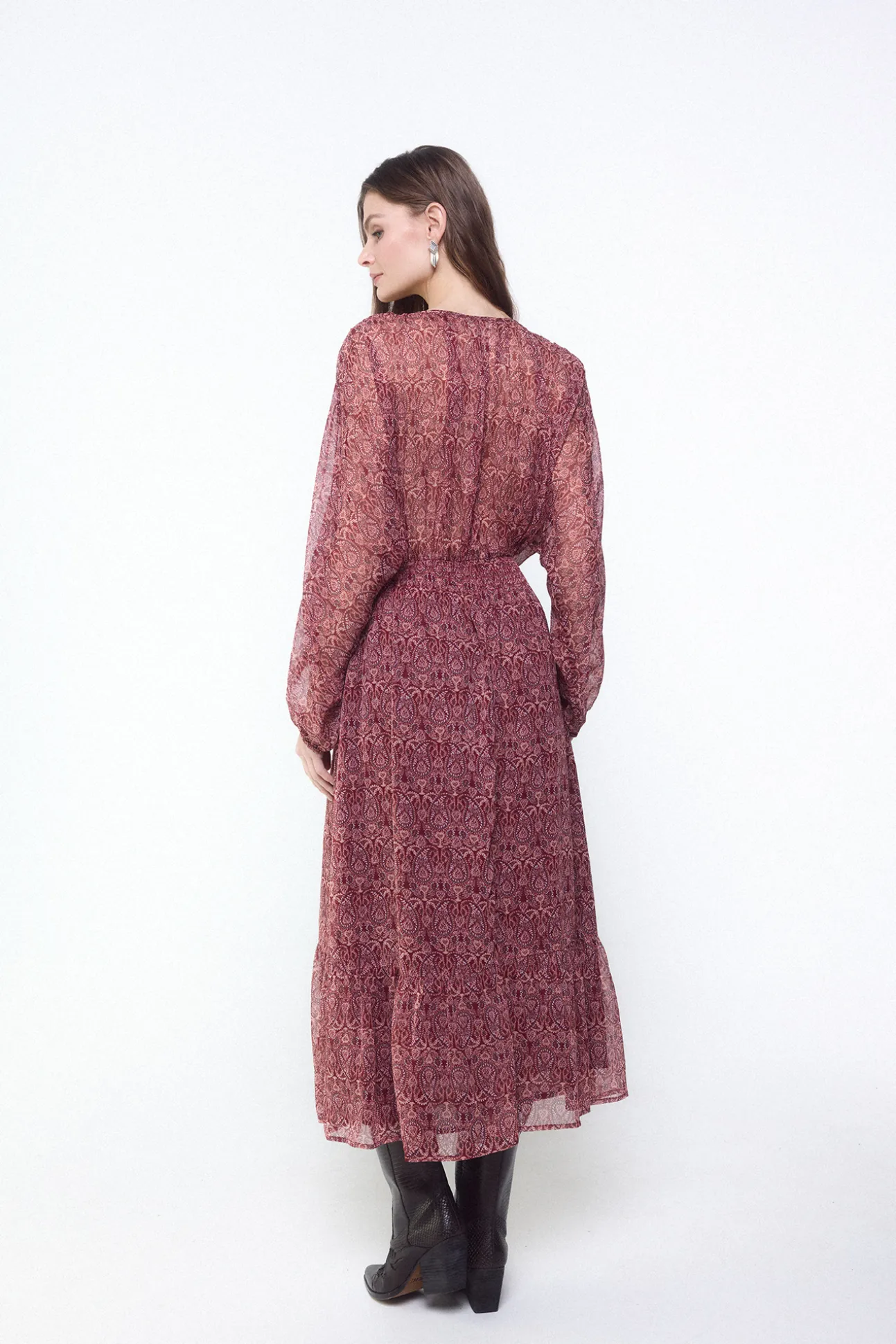 Vestido estampado bordados pedrería