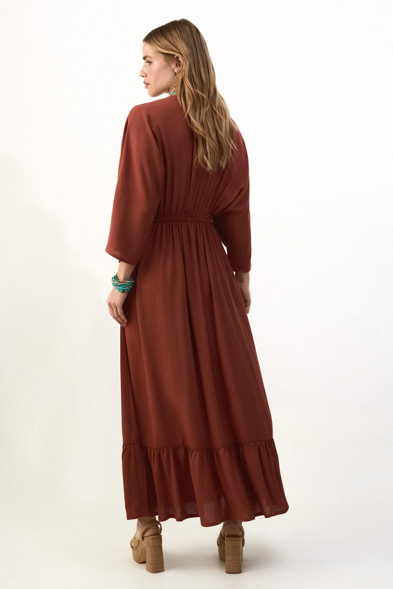 Vestido estampado combinado
