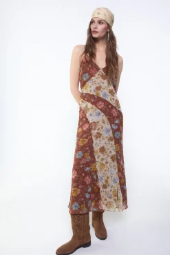 Vestido estampado combinado