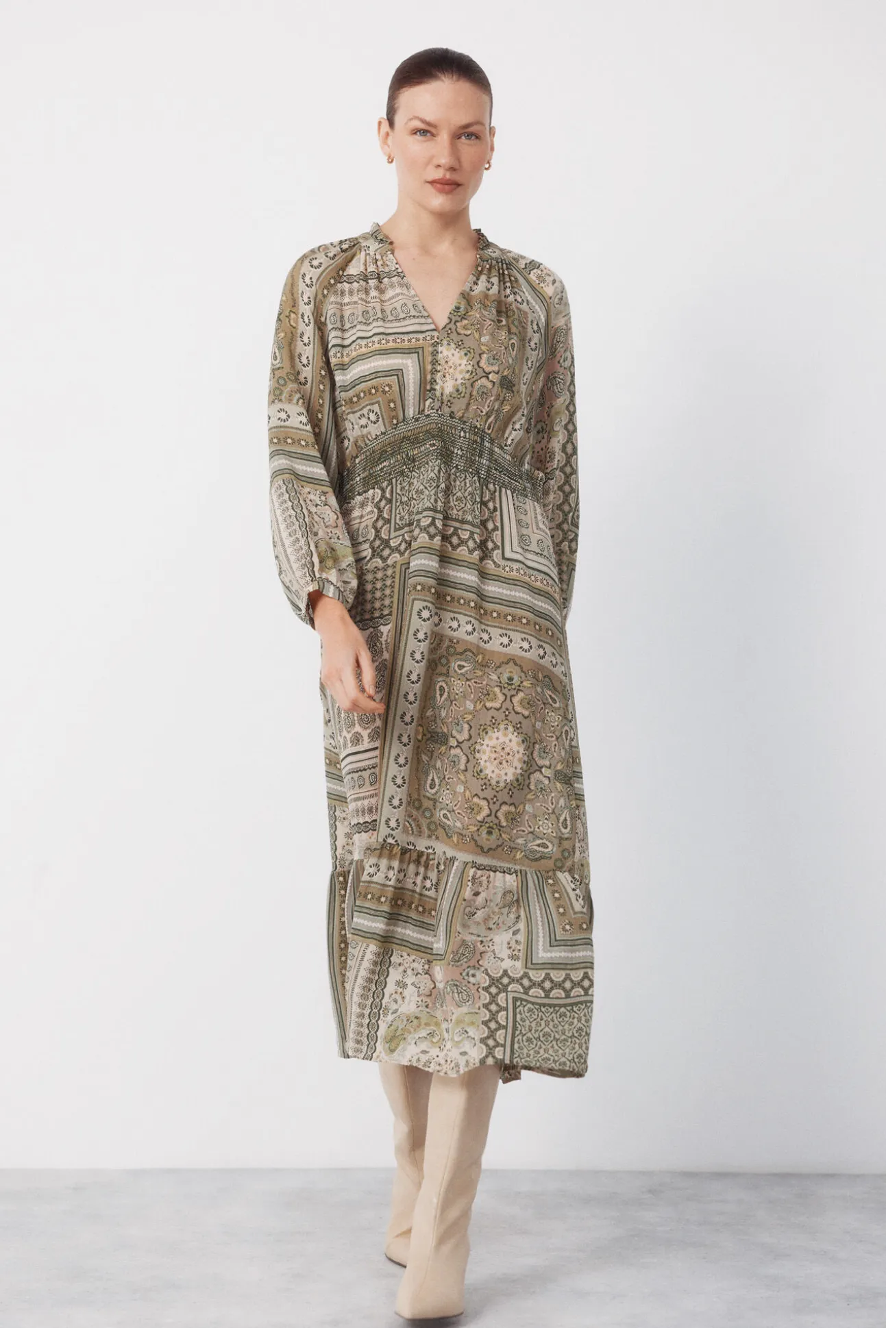 Vestido estampado fluido