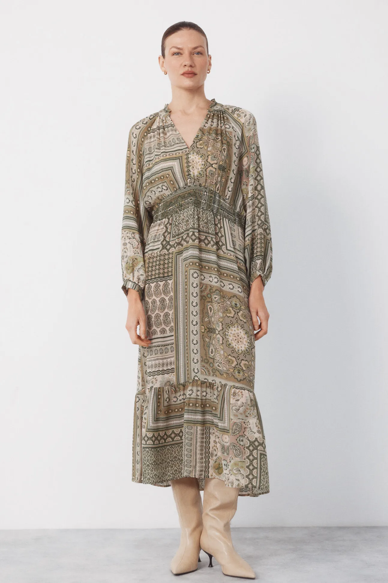 Vestido estampado fluido