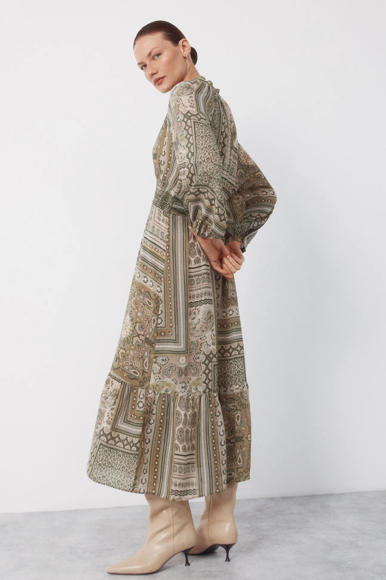 Vestido estampado fluido