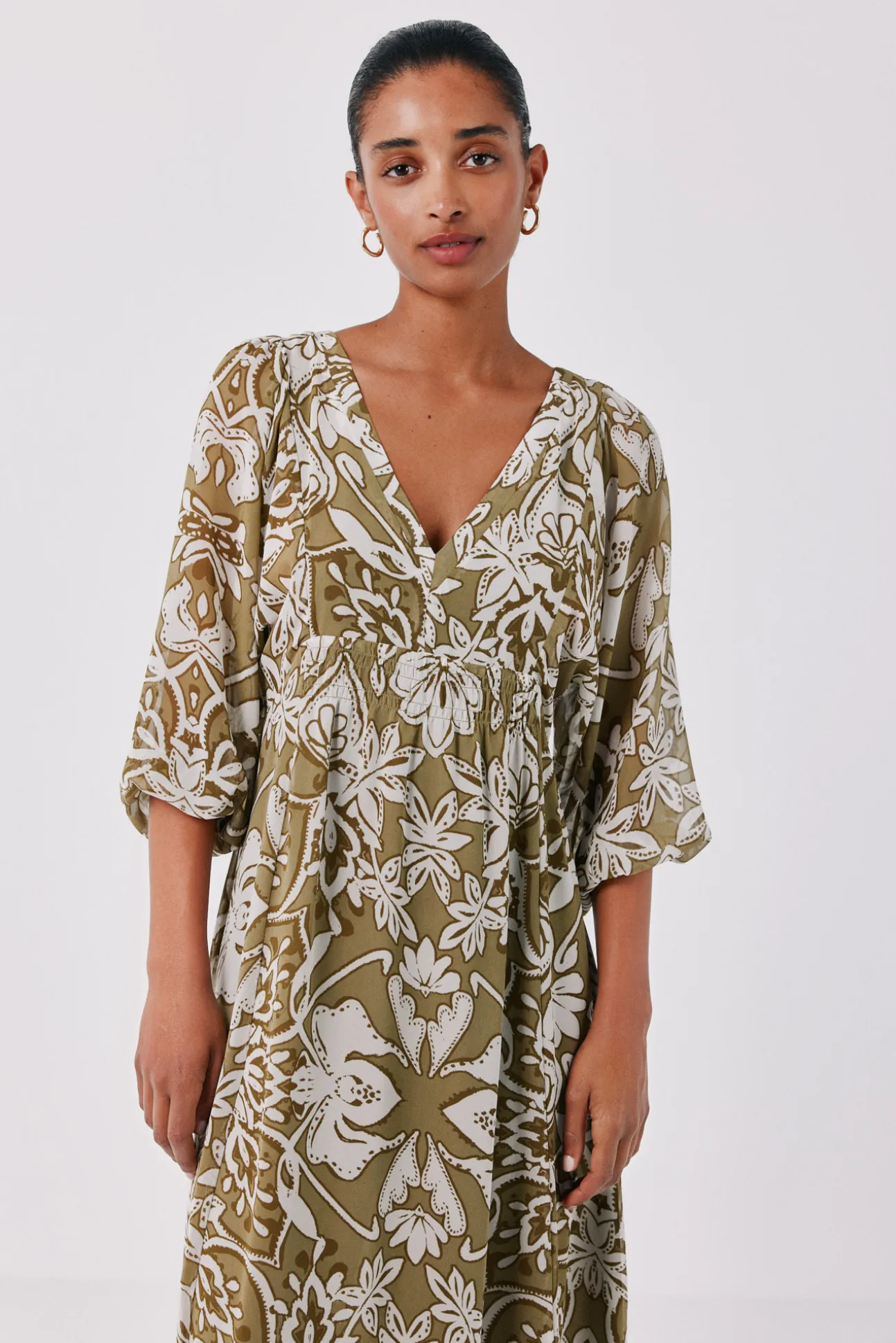 Vestido estampado fluido