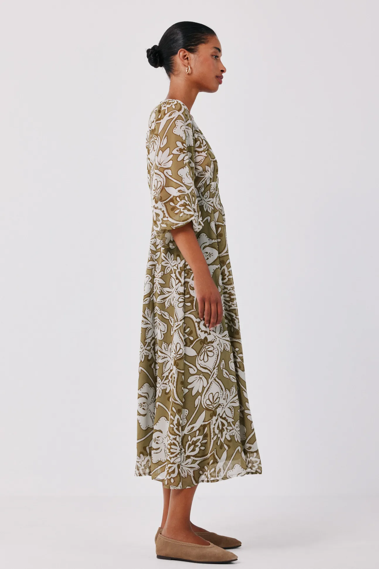 Vestido estampado fluido