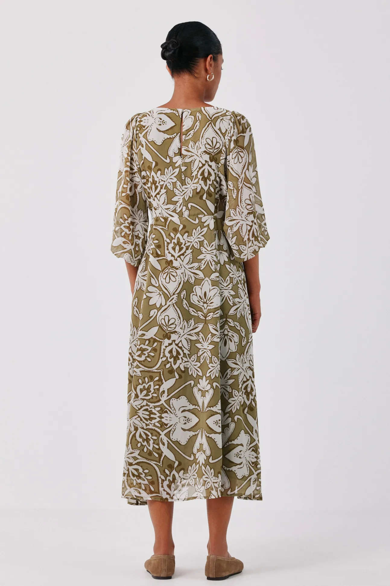 Vestido estampado fluido