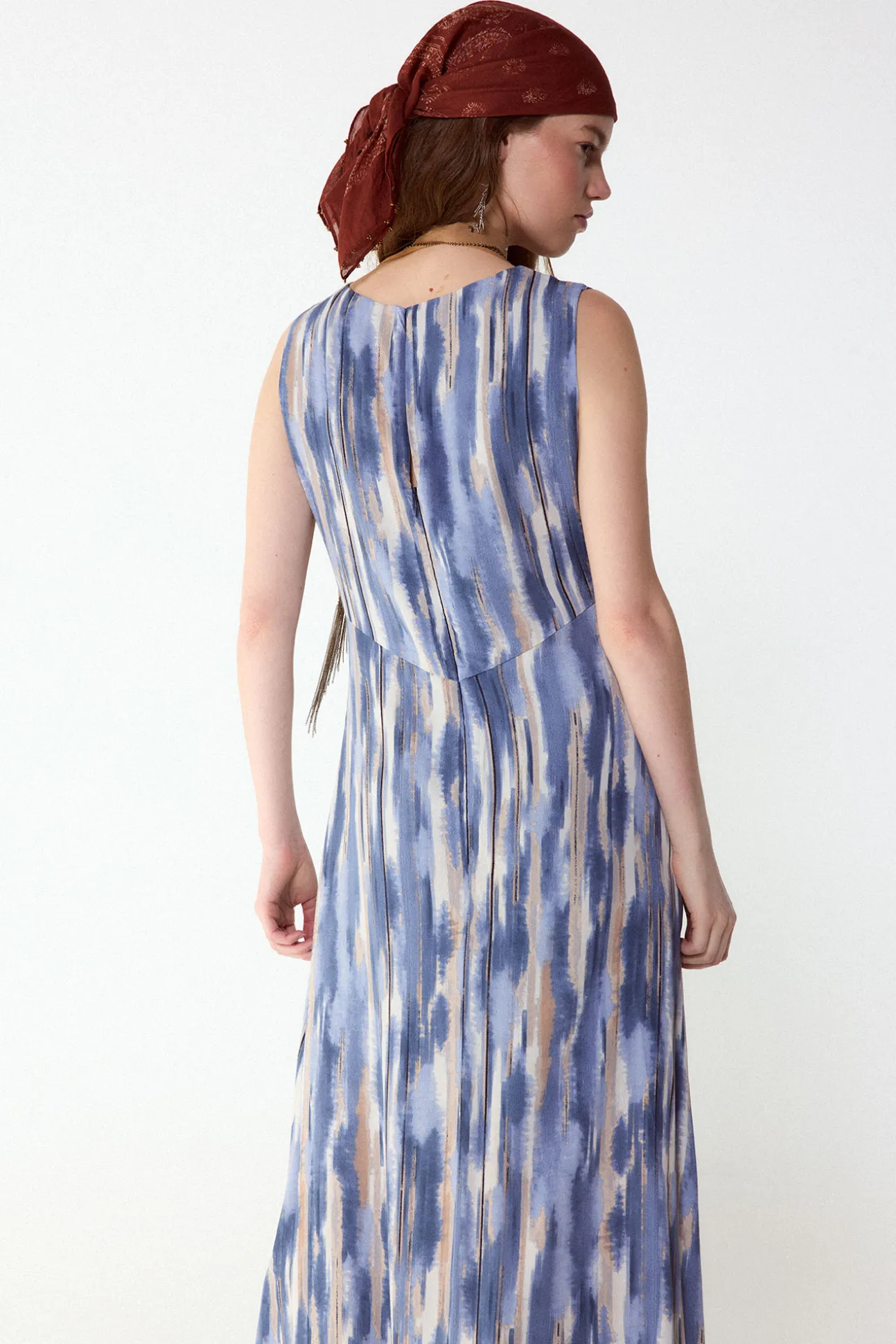 Vestido estampado frunce