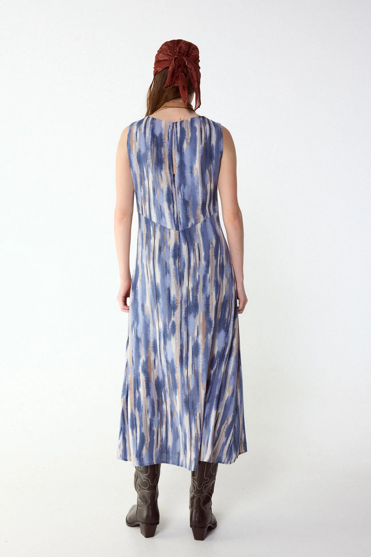 Vestido estampado frunce