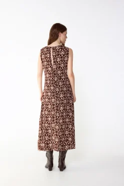 Vestido estampado frunce