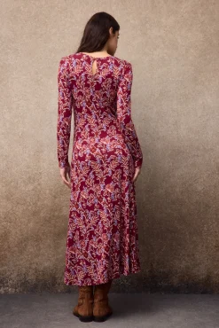 Vestido estampado frunces