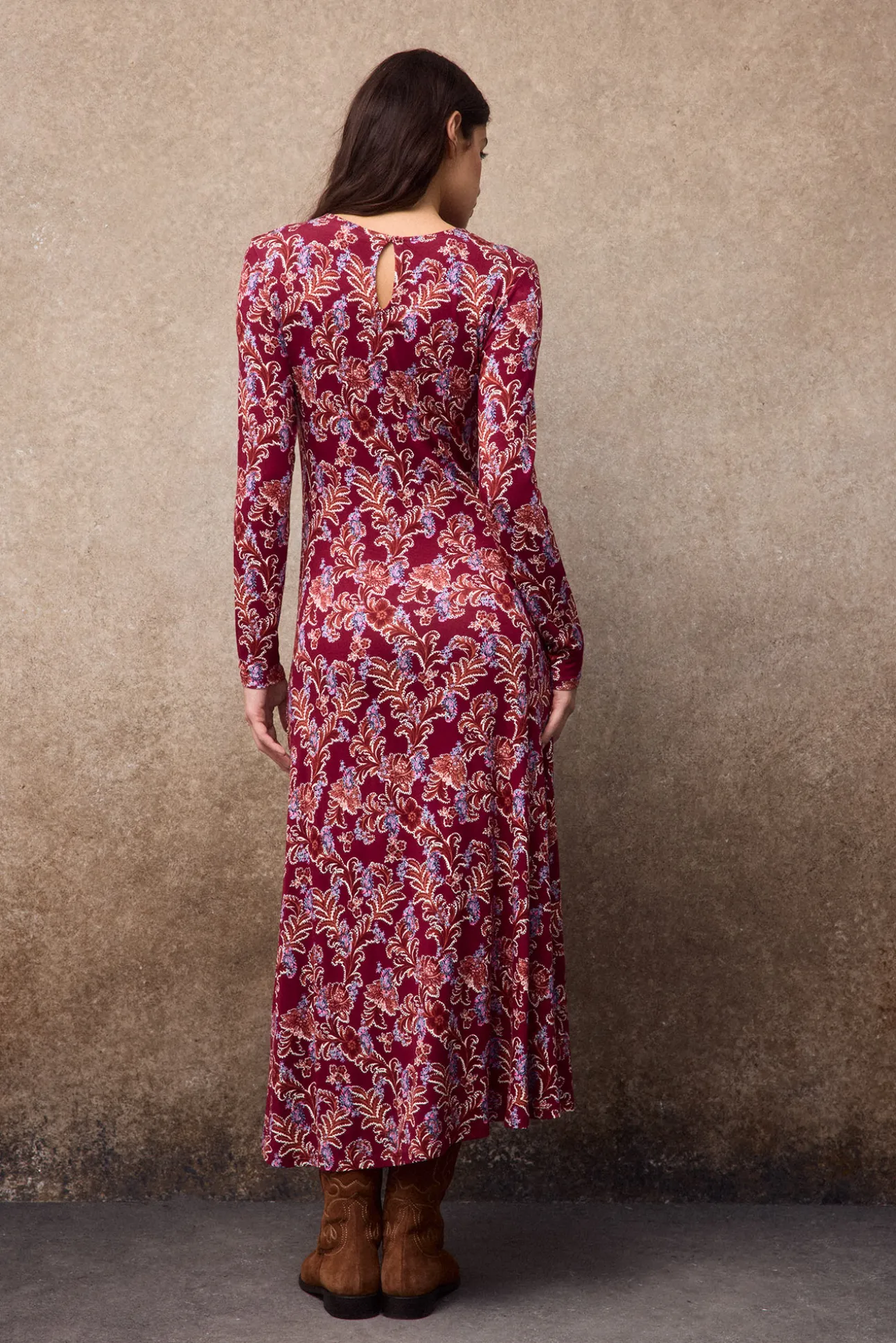 Vestido estampado frunces