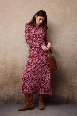 Vestido estampado frunces