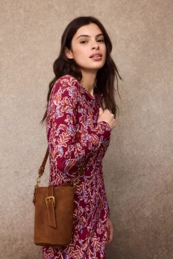 Vestido estampado frunces