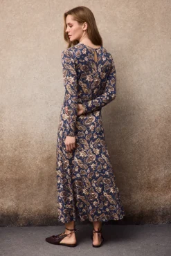 Vestido estampado frunces