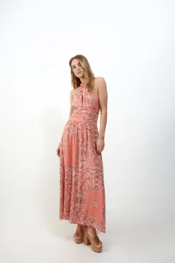 Vestido estampado halter