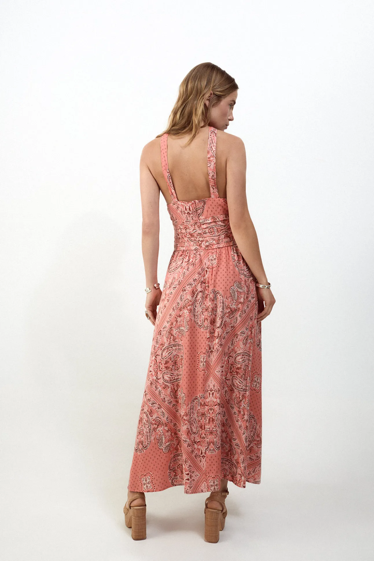 Vestido estampado halter