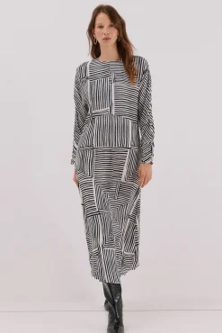 Vestido estampado midi