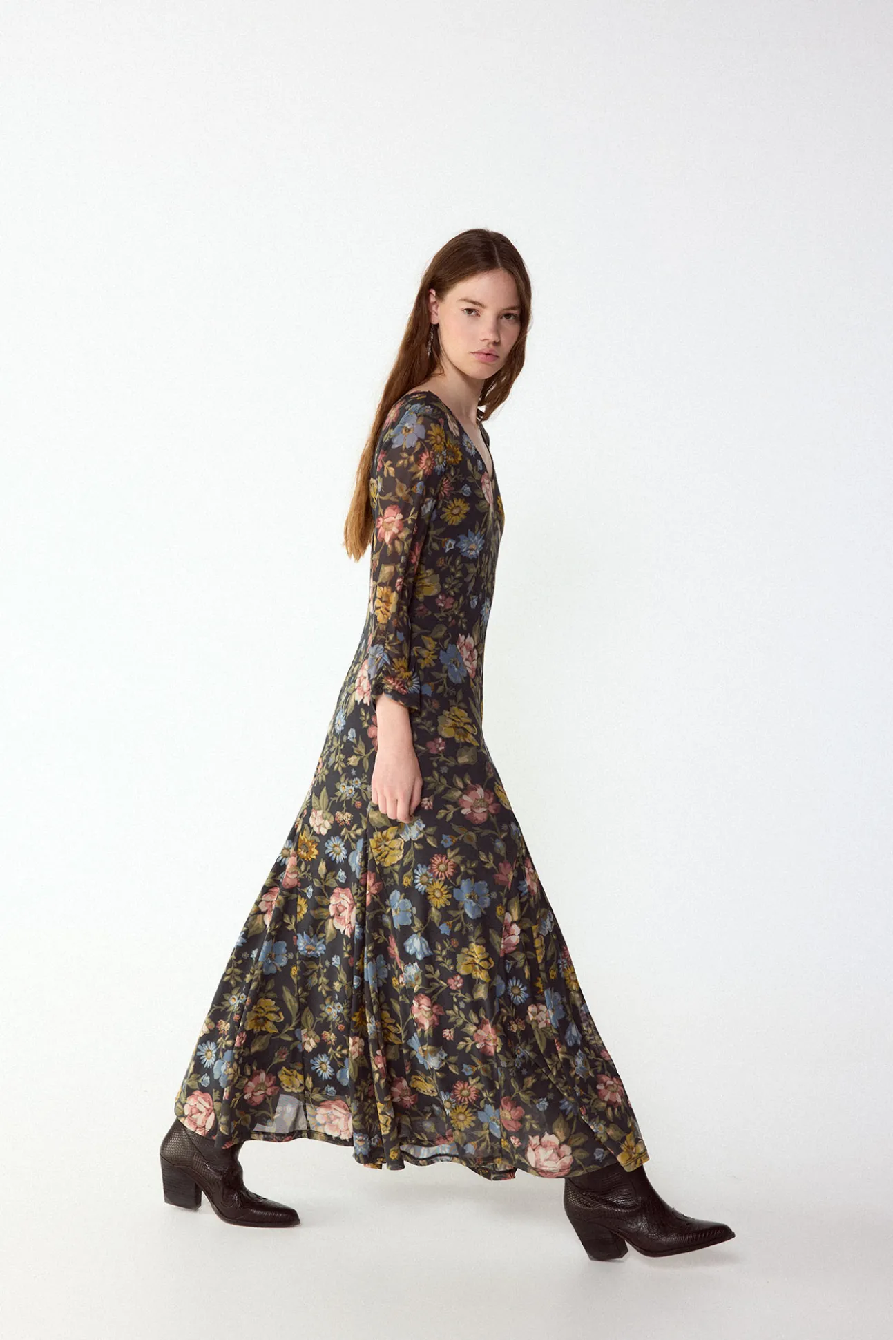 Vestido estampado vuelo