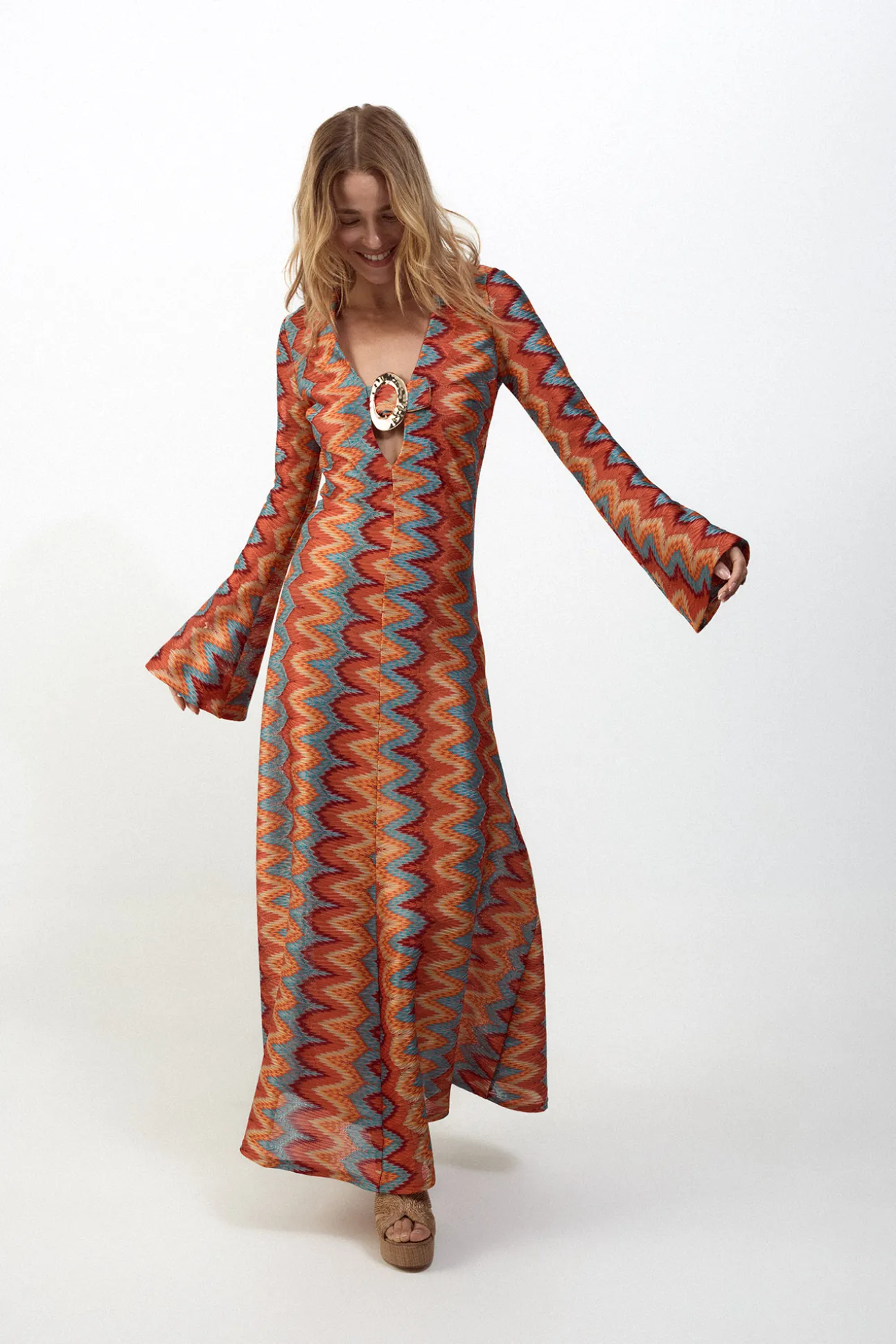 Vestido estructura multicolor