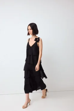 Vestido flor volantes