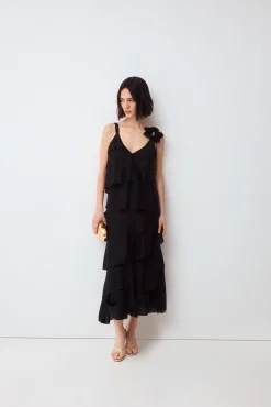 Vestido flor volantes