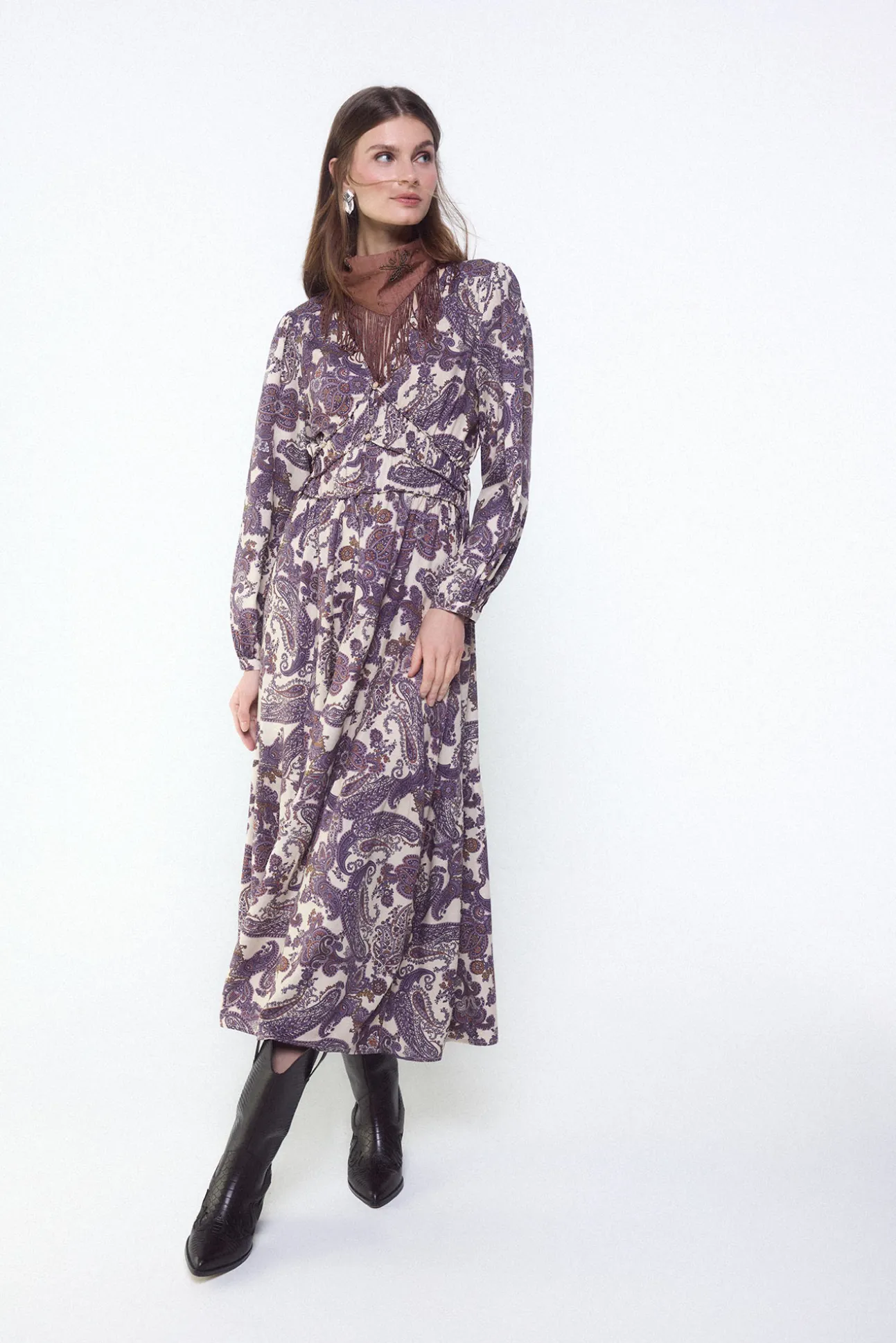 Vestido fluido estampado