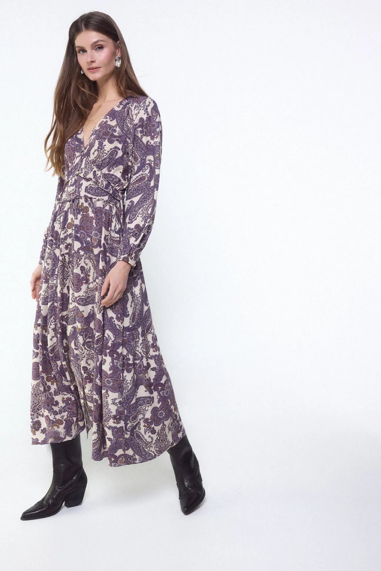 Vestido fluido estampado