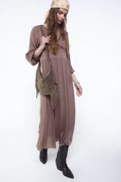 Vestido fluido jacquard