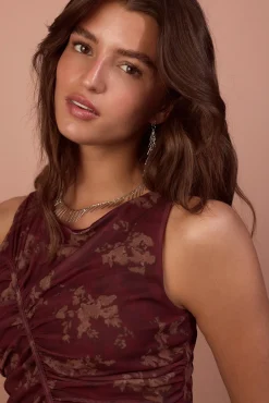 Vestido frunces estampado