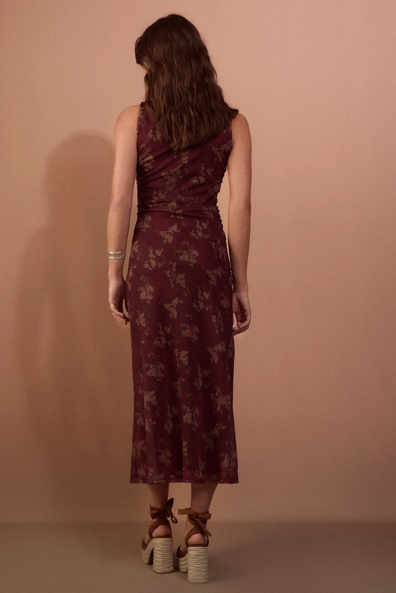 Vestido frunces estampado