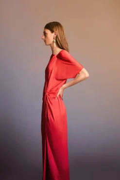 Vestido largo asimétrico