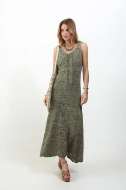 Vestido largo calado