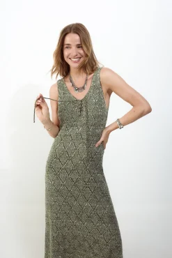 Vestido largo calado