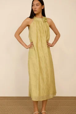 Vestido largo cuello halter