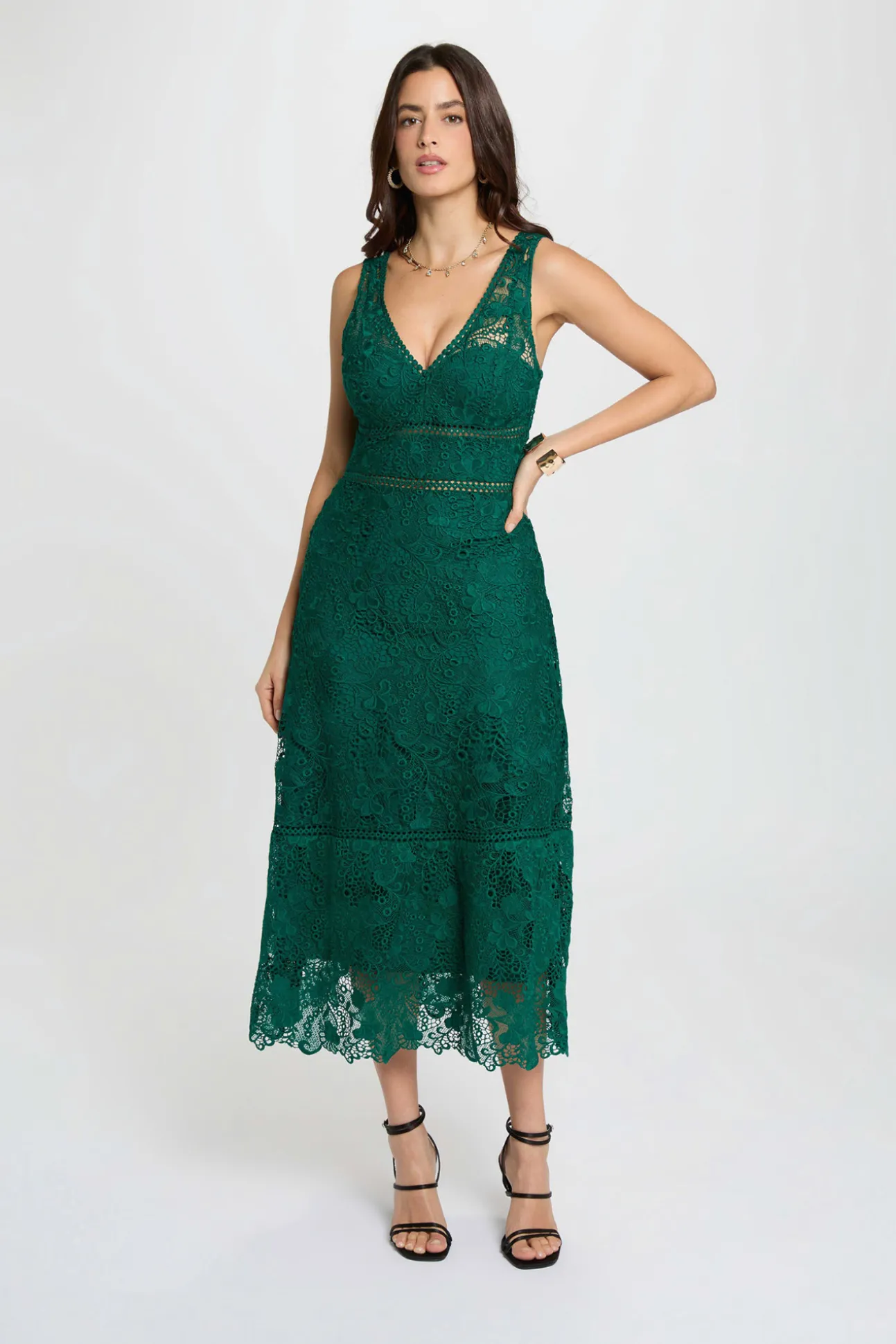 Vestido largo de encaje