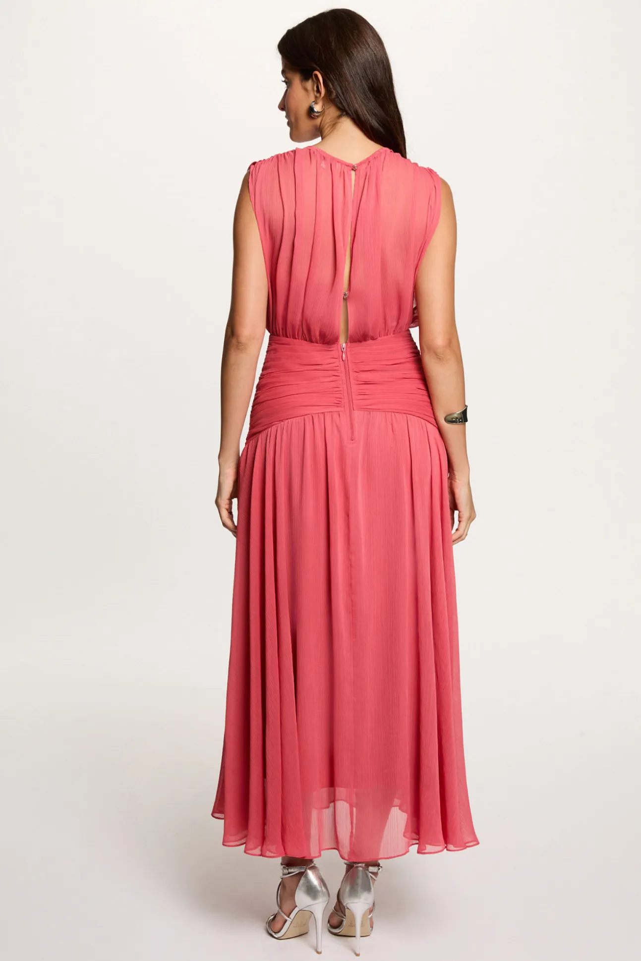 Vestido largo drapeado