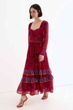 Vestido largo estampado floral
