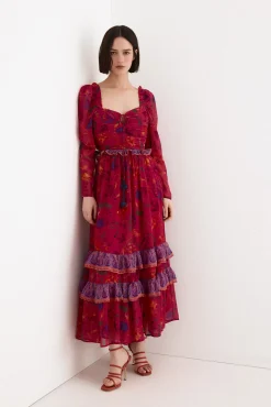 Vestido largo estampado floral