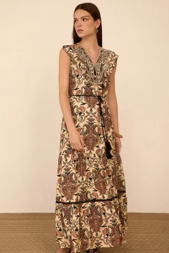 Vestido largo estampado pasley