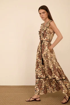 Vestido largo estampado pasley