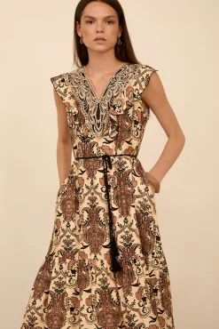 Vestido largo estampado pasley