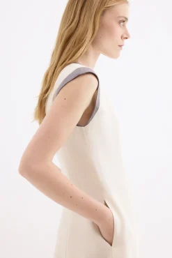 Vestido largo midi cortes