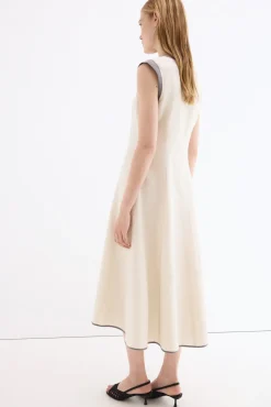 Vestido largo midi cortes