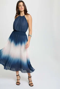 Vestido largo plisado
