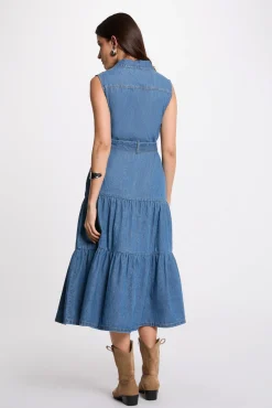 Vestido largo recto vaquero