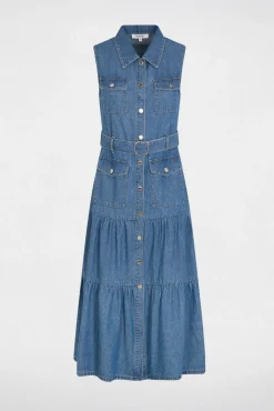 Vestido largo recto vaquero
